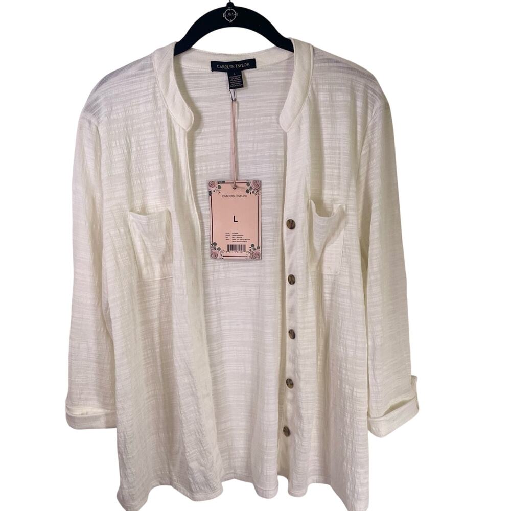 White button up transparent blouse cardigan